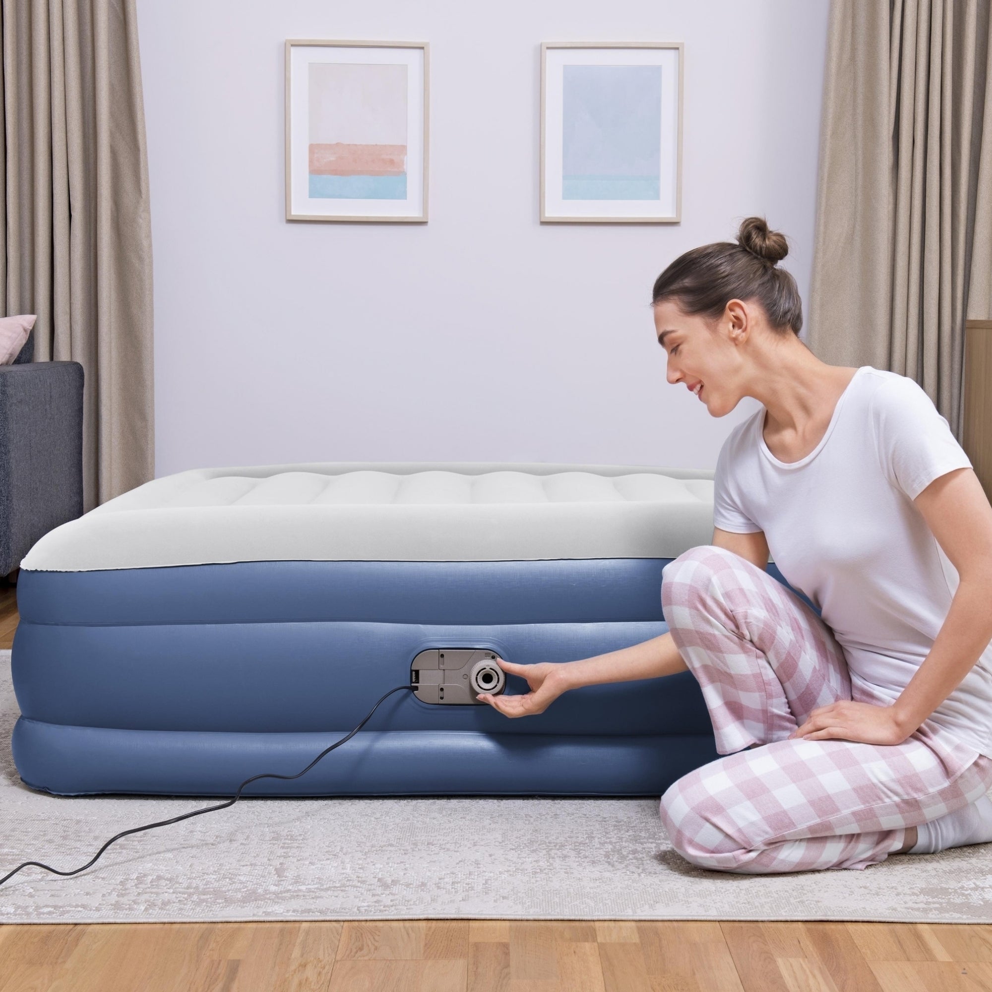 Bestway Queen Tritech Air Mattress with Built in Pump-2109799587202666501