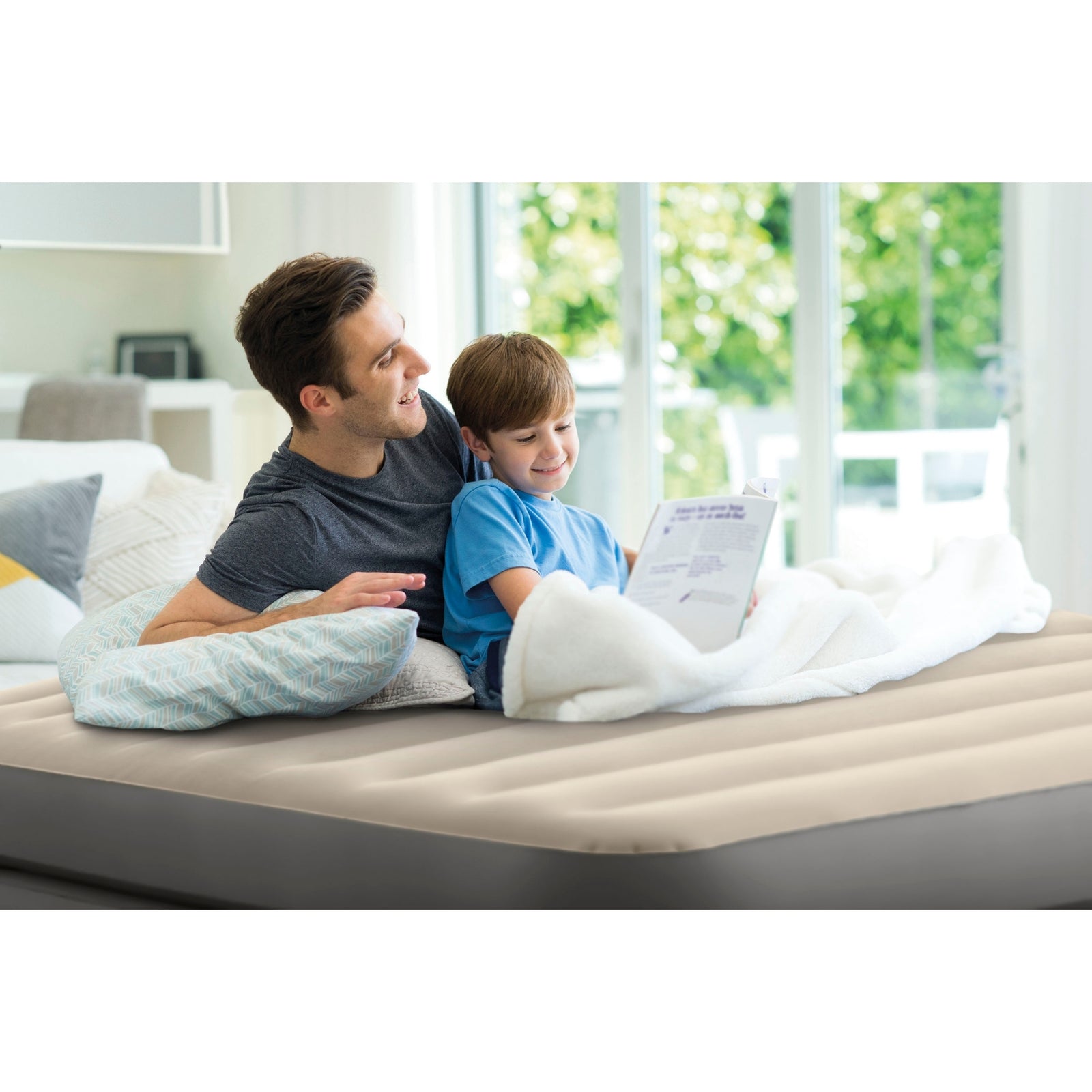 Intex Queen Comfort Elevated Airbed W/ Fiber-Tech-2050056776572866564