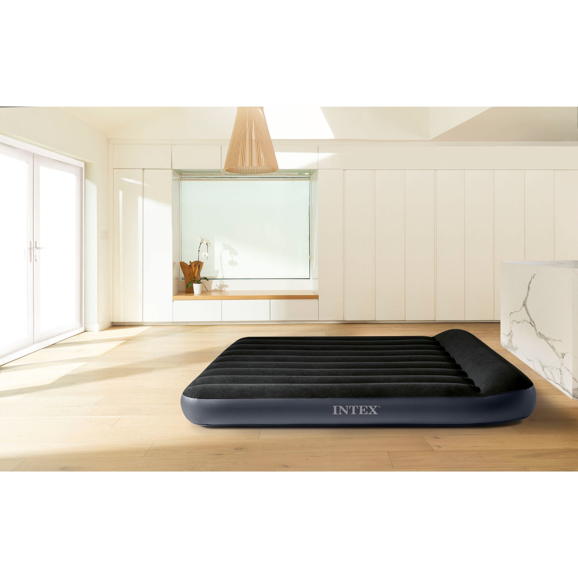 Intex Queen Pillow Rest Classic Airbed W/ Fiber-Tech-2050056776405094405