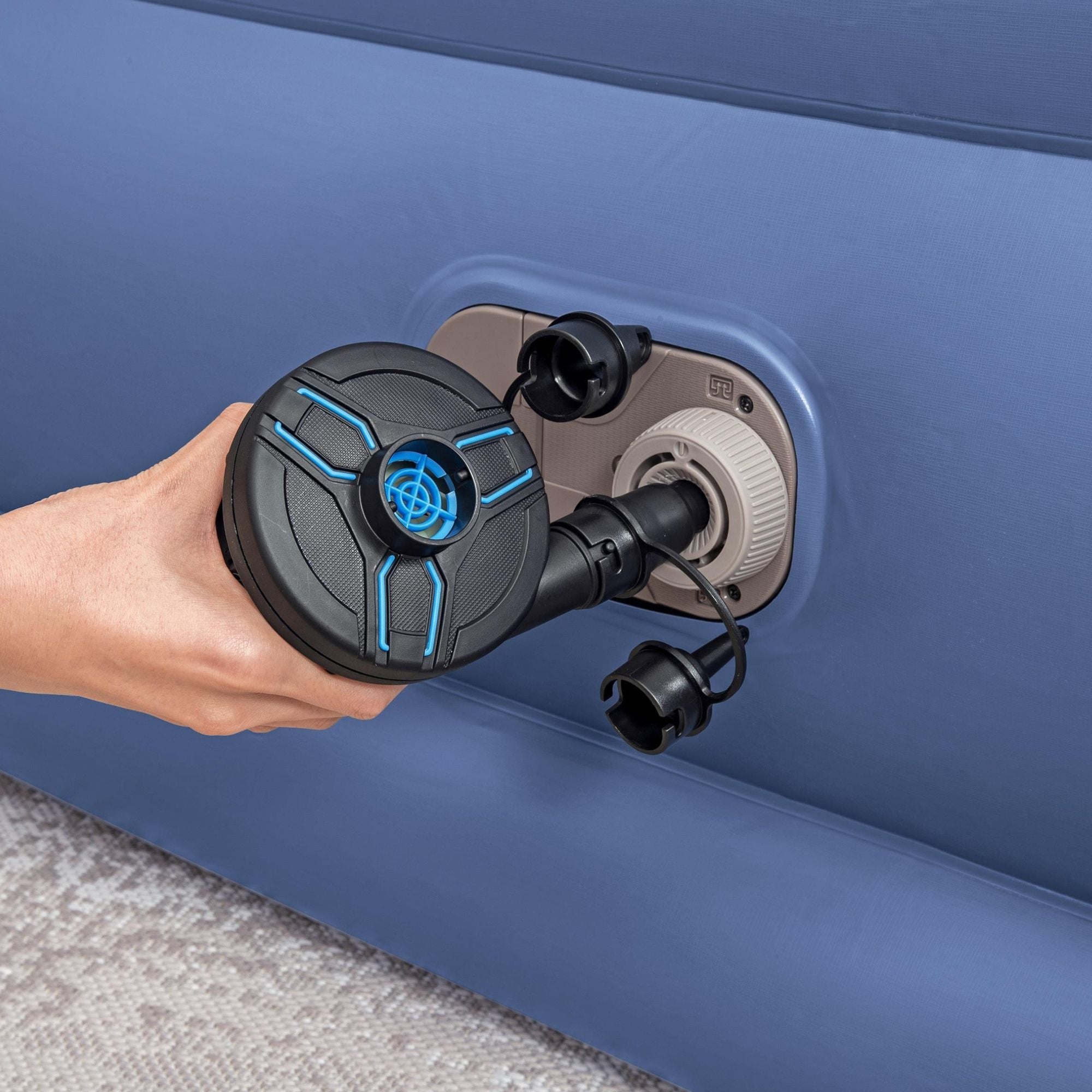 Bestway 203 x 193 x 56cm Tritech Air Mattress King Built-in AC Pump-2017004927657840645