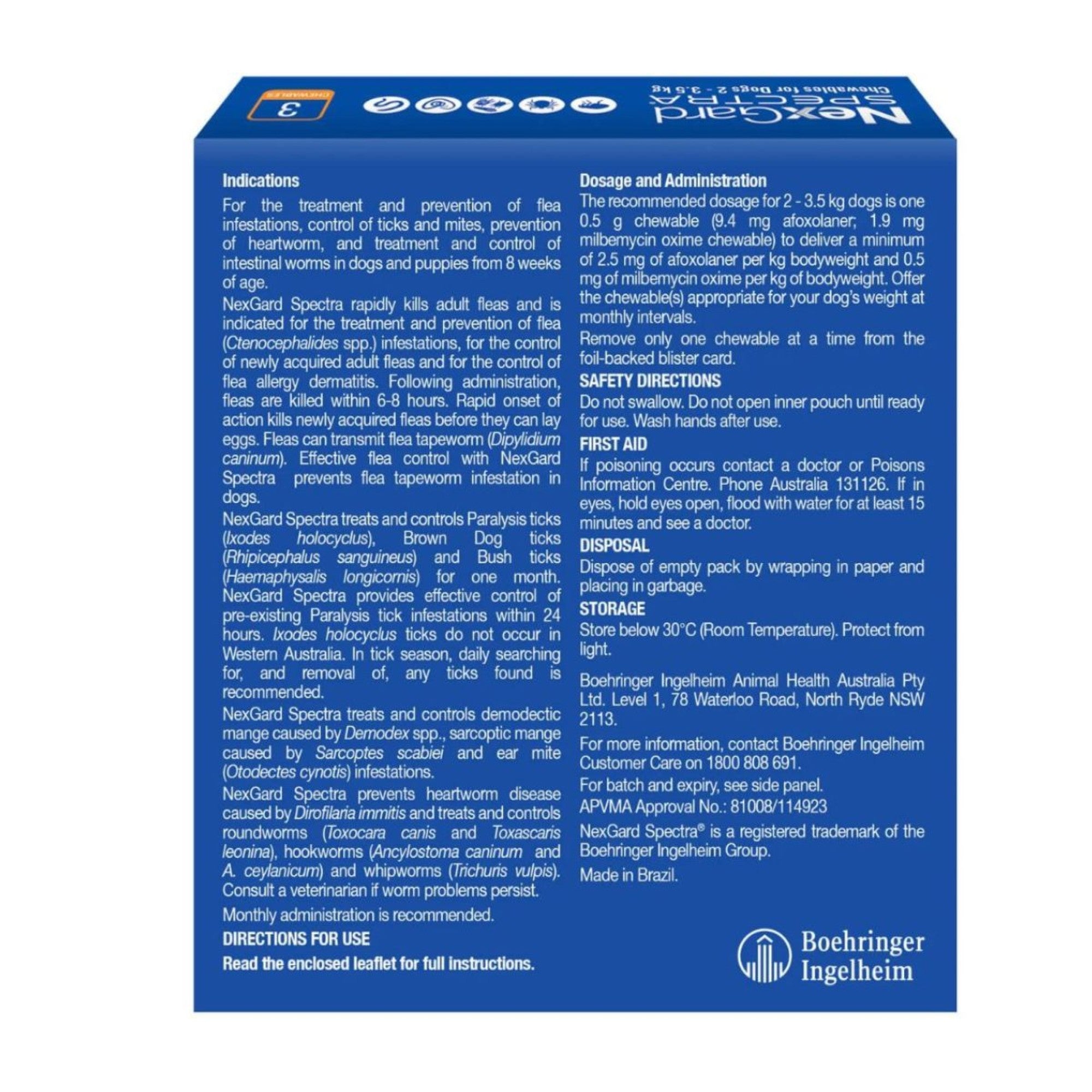 NexGard Spectra Dogs 1.35-3.5kg 3pk-2006732766930145282