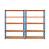 2x Warehouse Storage Rack 5-tier 1.8m Orange&Blue