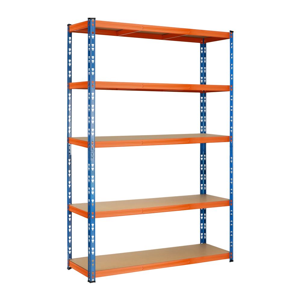 2x Warehouse Storage Rack 5-tier 1.8m Orange&Blue