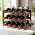 Bamboo Wine Rack 3-Tier Display Storage Organizer 12 Bottle Walnut