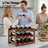 Bamboo Wine Rack 3-Tier Display Storage Organizer 12 Bottle Walnut