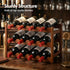 Bamboo Wine Rack 3-Tier Display Storage Organizer 12 Bottle Walnut