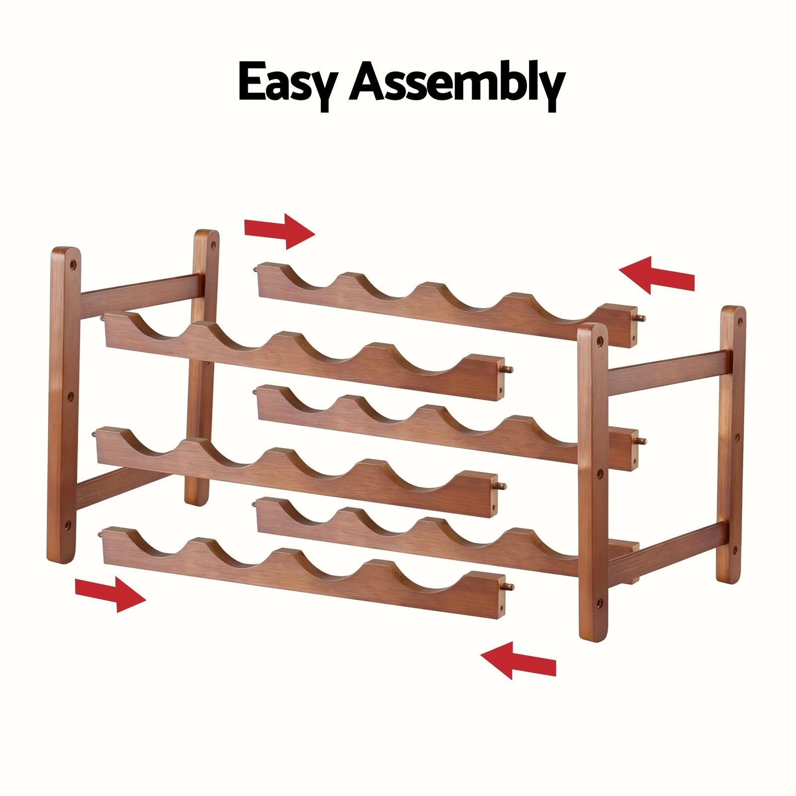 Bamboo Wine Rack 3-Tier Display Storage Organizer 12 Bottle Walnut