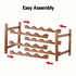 Bamboo Wine Rack 3-Tier Display Storage Organizer 12 Bottle Walnut