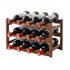 Bamboo Wine Rack 3-Tier Display Storage Organizer 12 Bottle Walnut