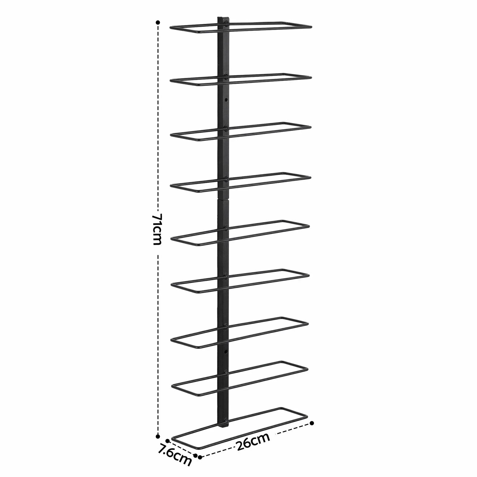 Artiss Wall Mounted Wine Rack – 9‑Bottle Metal Storage, Black, Space‑Saving