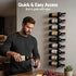Artiss Wall Mounted Wine Rack – 9‑Bottle Metal Storage, Black, Space‑Saving