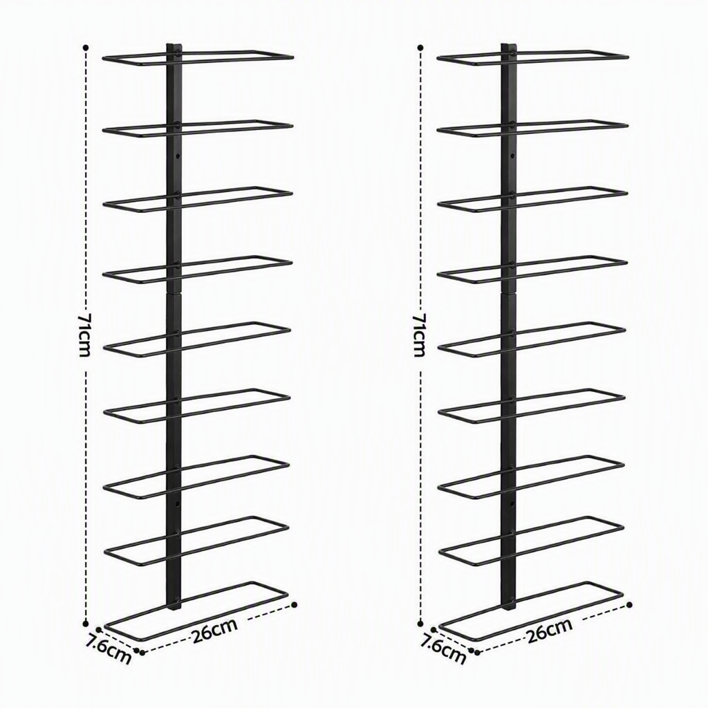 Artiss Wall Mounted Wine Rack Holder Black Metal - Set of 2 (18-Bottle Capacity)