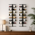 Artiss Wall Mounted Wine Rack Holder Black Metal - Set of 2 (18-Bottle Capacity)