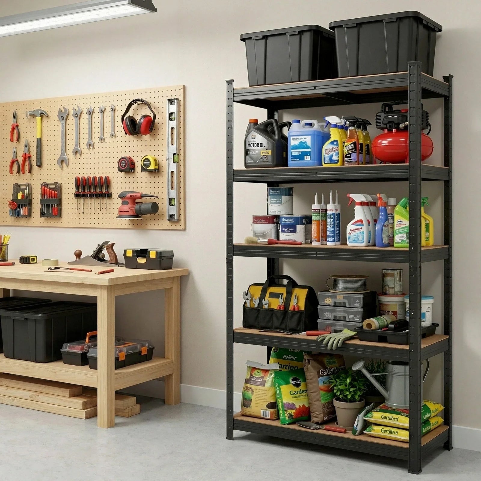 Garage Shelving 1.6X0.8m Warehouse Shelves Storage Rack Pallet Racking Black