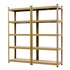 Giantz 2-Rack Garage Shelving 1.6X0.8m MDF Warehouse Shelves Storage Rack Yellow