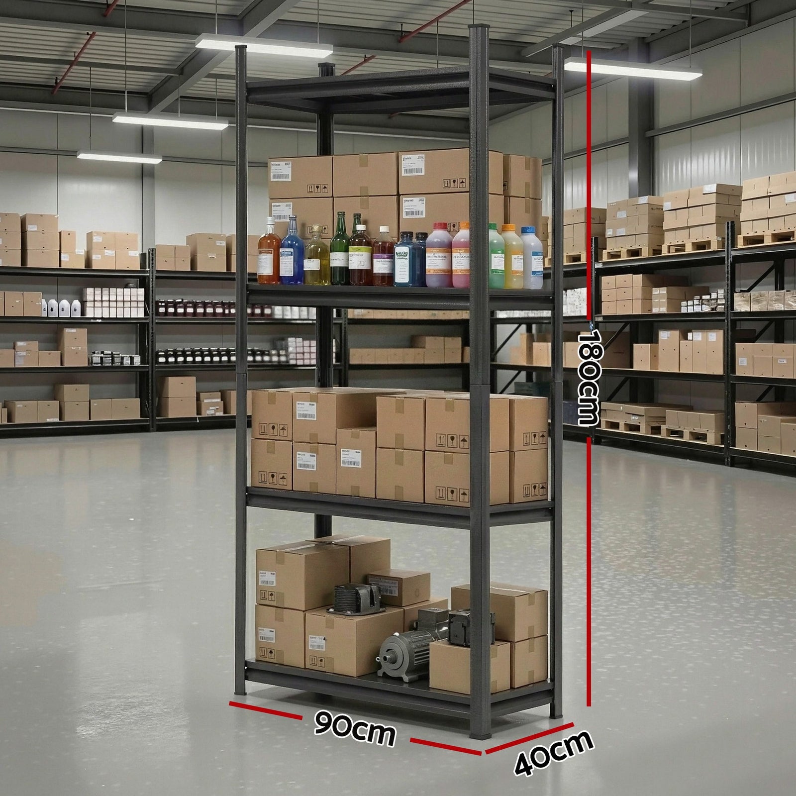 Garage Shelving 1.8X0.9m Warehouse Rack Storage Shelves Workshop Racks Steel