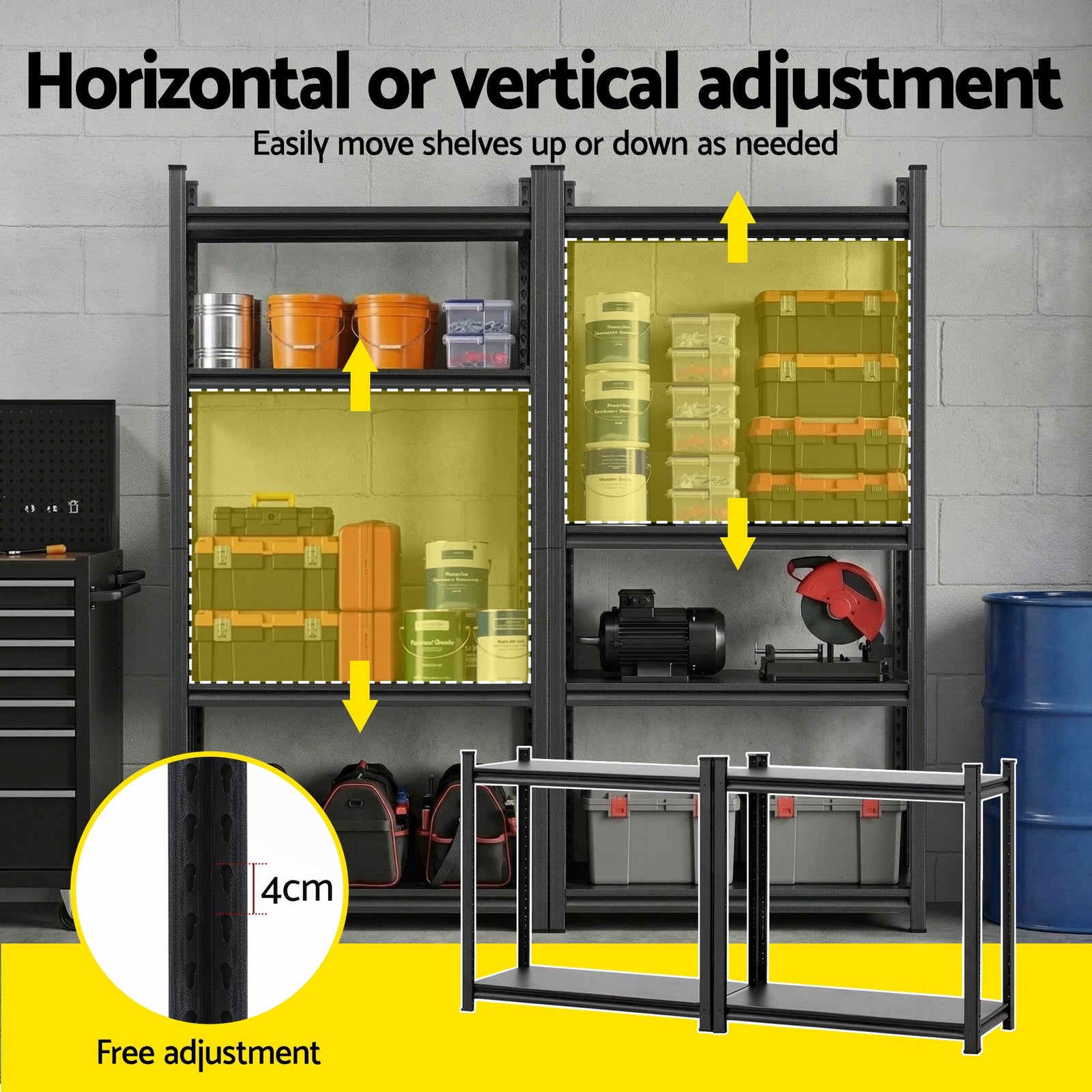 Garage Shelving 1.8X0.9m Warehouse Rack Storage Shelves Workshop Racks Steel