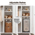 2-Door Wardrobe Lockable Cabinet Storage Closet Hanging Rail Cream White
