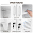 2-Door Wardrobe Lockable Cabinet Storage Closet Hanging Rail Cream White