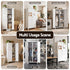 2-Door Wardrobe Lockable Cabinet Storage Closet Hanging Rail Cream White