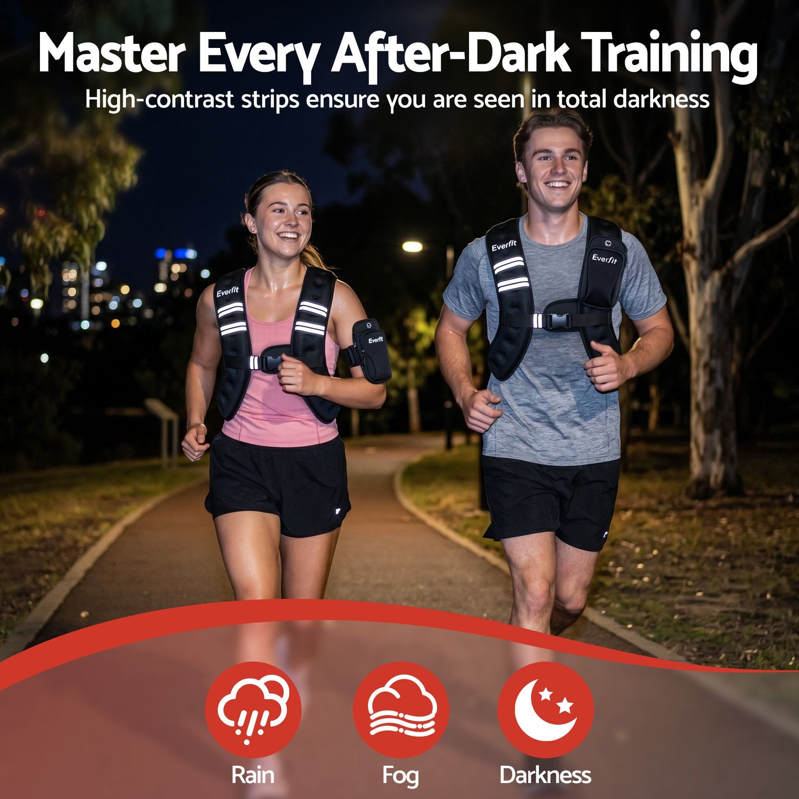 8kg Weighted Vest Men Women, Reflective Running Vest with Armband Pouch
