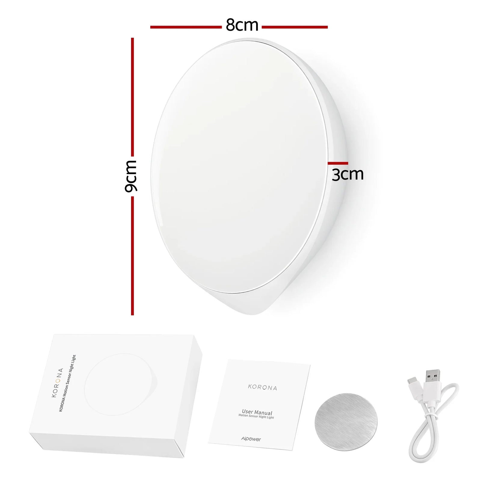 Motion Sensor Night Light USB-C Rechargeable Closet Light 3 Packs