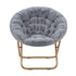 Artiss Cozy Saucer Chair Soft Faux Fur Folding Accent Chair for Bedroom Grey