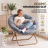 Artiss Cozy Saucer Chair Soft Faux Fur Folding Accent Chair for Bedroom Grey