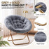 Artiss Cozy Saucer Chair Soft Faux Fur Folding Accent Chair for Bedroom Grey