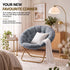 Artiss Cozy Saucer Chair Soft Faux Fur Folding Accent Chair for Bedroom Grey