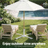 Instahut Foldable Outdoor Umbrella Base Steel Cross Stand 25-35mm Holder White