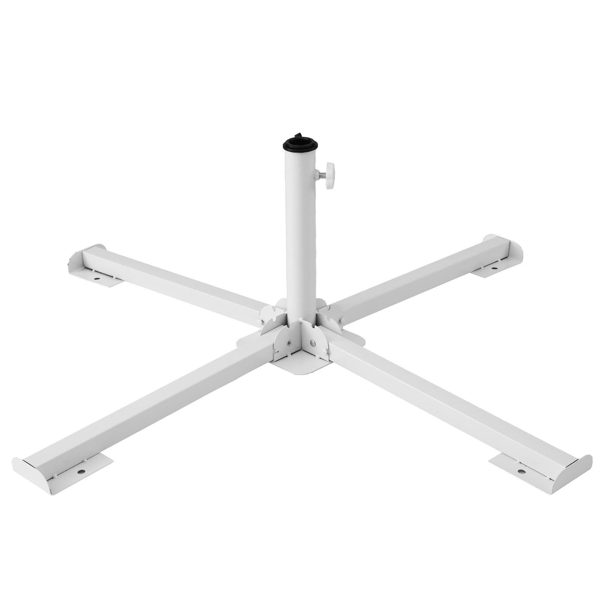 Instahut Foldable Outdoor Umbrella Base Steel Cross Stand 25-35mm Holder White