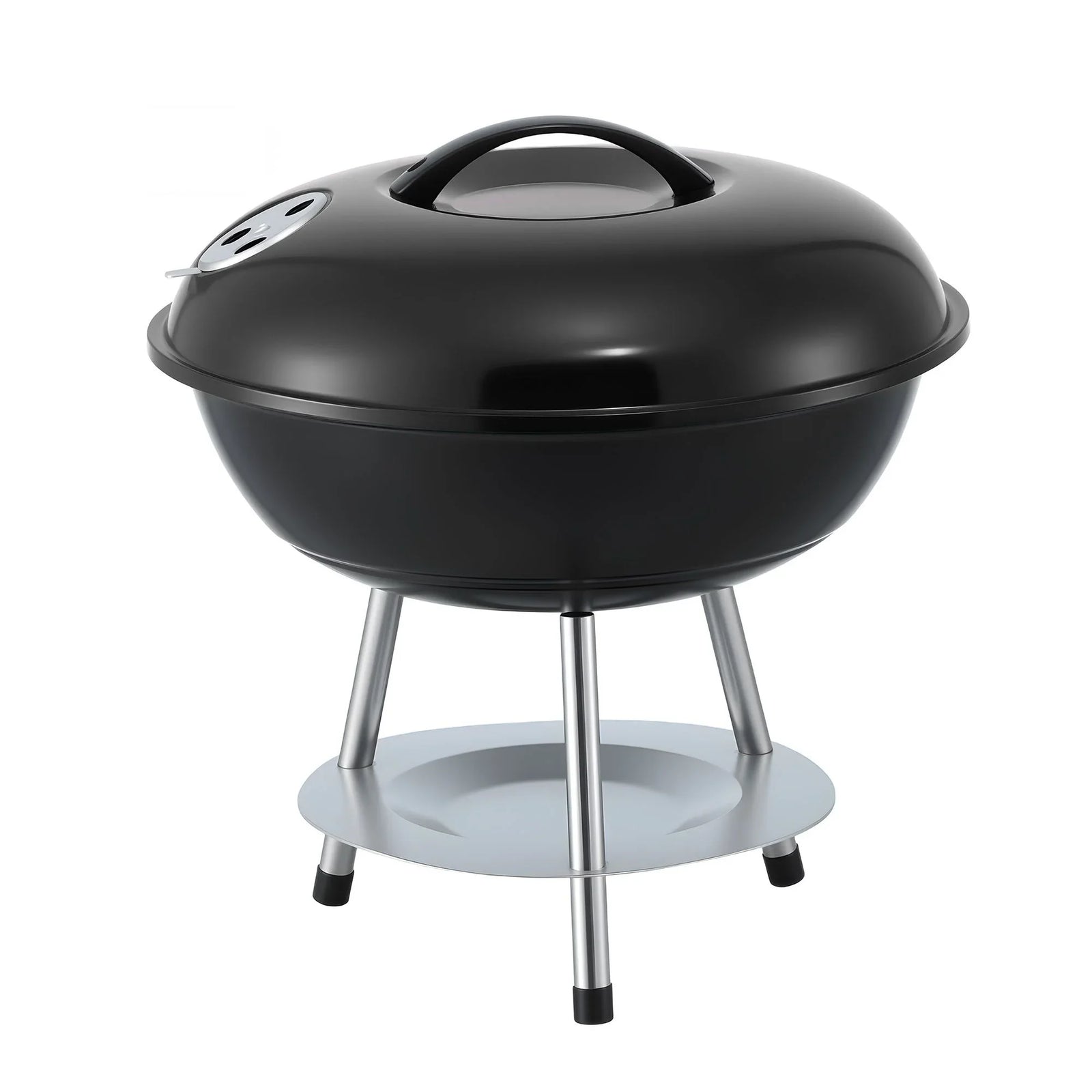 Compact Charcoal Grill – 34cm Stainless Steel BBQ, Portable, Black