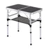 Weisshorn Folding Camping Table Adjustable Aluminium 60 x 40 cm Black