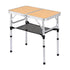 Weisshorn Folding Camping Table Adjustable Aluminium 60 x 40 cm Wood Grain
