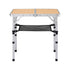 Weisshorn Folding Camping Table Adjustable Aluminium 60 x 40 cm Wood Grain
