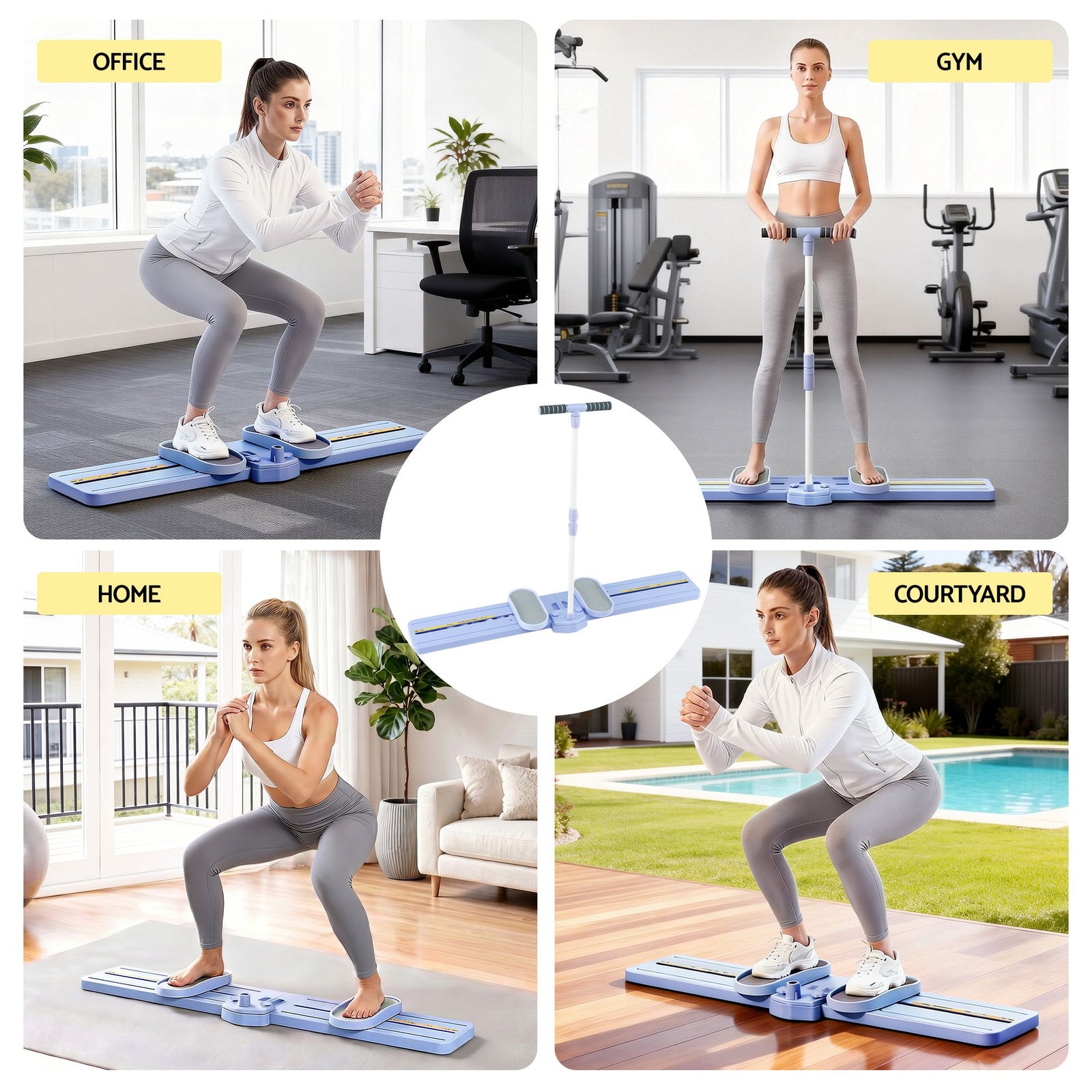 Thigh Hip Exerciser Home Ski Leg Trainer Machine Fitness Cardio Foldable