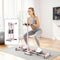 Foldable Ski Exercise Machine Leg Thigh Trainer Home Fitness Cardio Pink