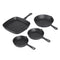 Cast Iron Fry Pan Set – 4‑Piece, 14–24cm, Dual Spouts, All Stovetops