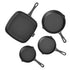 Cast Iron Fry Pan Set – 4‑Piece, 14–24cm, Dual Spouts, All Stovetops