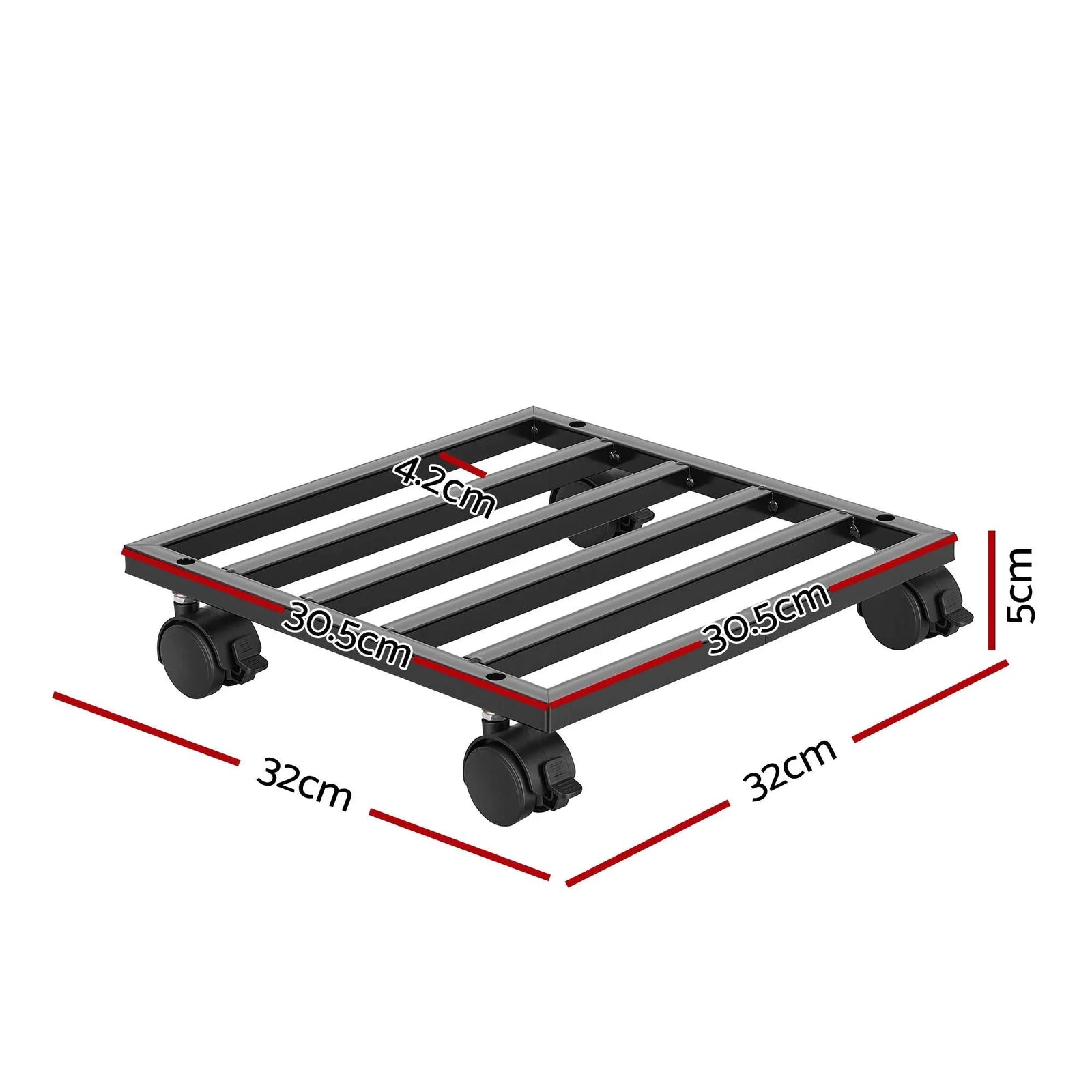 Plant Caddy Set of 3 – Heavy‑Duty Rolling Pot Trolleys, 32cm, Indoor/Outdoor