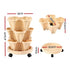 3 Tier Stackable Vertical Planter Tower Strawberry Pot Wheels Beige