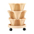 3 Tier Stackable Vertical Planter Tower Strawberry Pot Wheels Beige