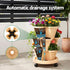 3 Tier Stackable Vertical Planter Tower Strawberry Pot Wheels Beige
