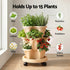 3 Tier Stackable Vertical Planter Tower Strawberry Pot Wheels Beige
