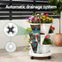 3 Tier Stackable Vertical Planter Tower Strawberry Pot Wheels White