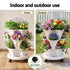 3 Tier Stackable Vertical Planter Tower Strawberry Pot Wheels White