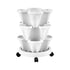 3 Tier Stackable Vertical Planter Tower Strawberry Pot Wheels White
