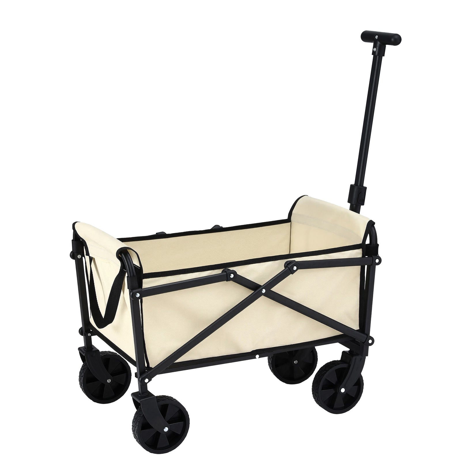 Garden Cart Folding Trolley Camping Wagon Barrow Outdoor Beach Beige