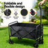 Garden Cart Folding Trolley Camping Wagon Barrow Outdoor Beach Black